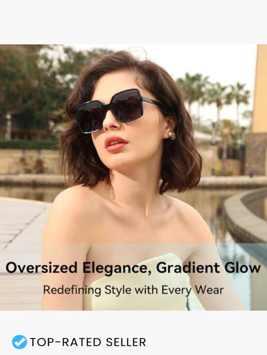 Oversized Square Sunglasses UV Protection Retro Fashion Shades Unisex main image 4